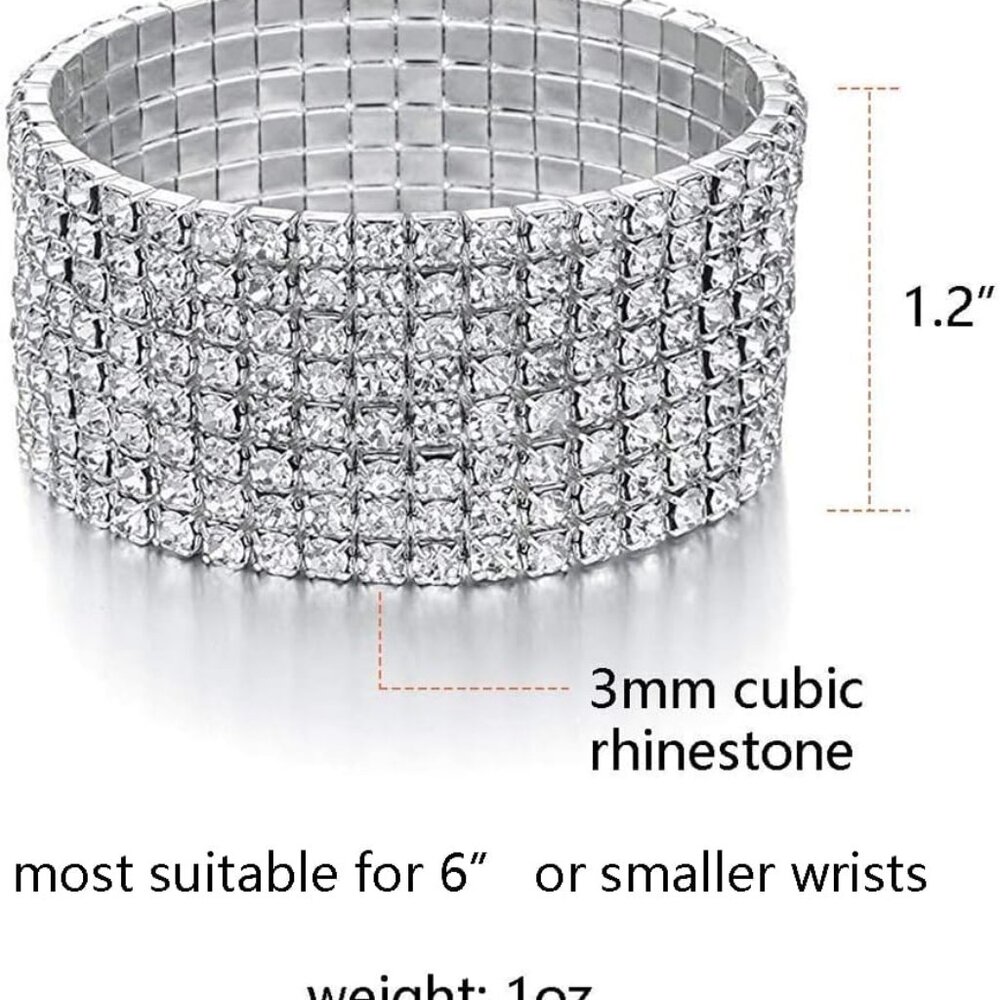 Sparkle Multicolor Rhinestone Stackable Stretch B… - image 2